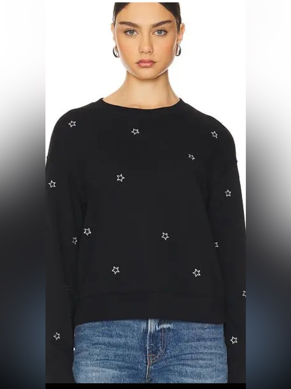 Rails Ramona Star Embroidered Sweatshirt In Black Silver Star, S
